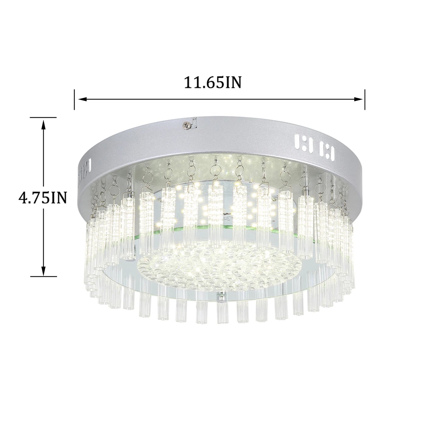 LED Round Crystal Flush Mount Ceiling Illumination Lights Fixtures With led Chips For Foyer Kitchen Island Bedroom